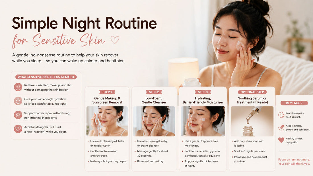 Simple Night Routine for Sensitive Skin (No-Nonsense Guide for 2026)