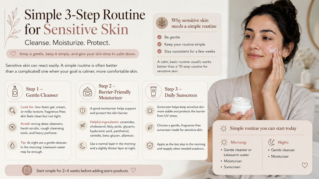 Simple Skincare Routine for Sensitive Skin (Beginner Guide 2026)