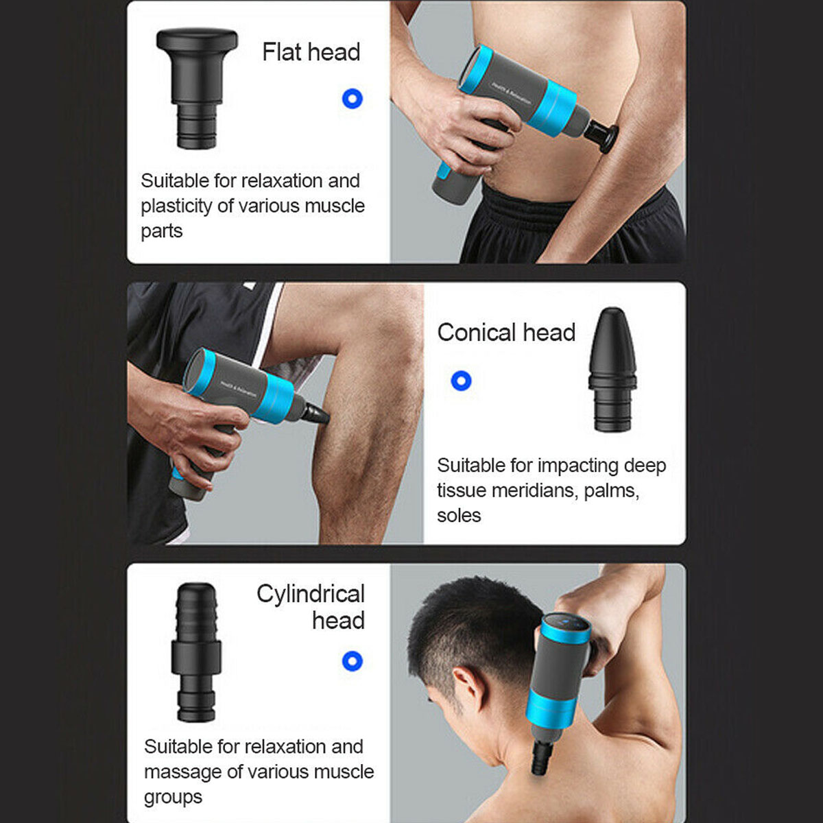 f20aeb62c2Massage gun with multiple attachment heads designed for different muscle areas and pressure levels.0b0b5f5a37f16c9f8cc2bb