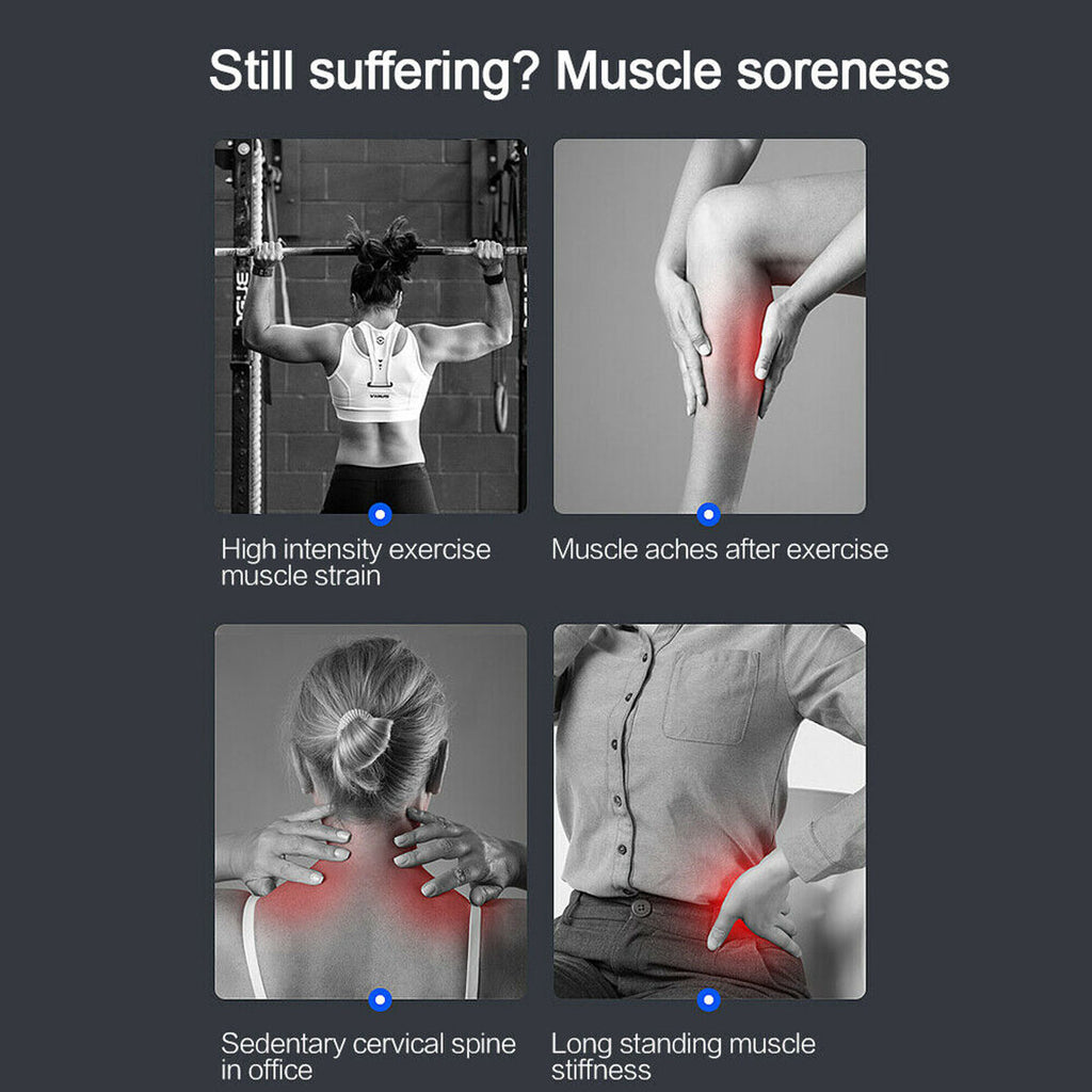 Massage gun with multiple attachment heads designed for different muscle areas