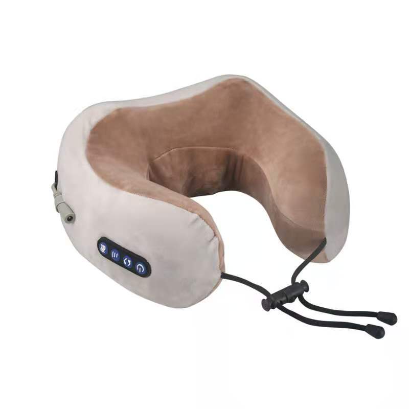 Massage pillow with beige and white design on a white background skinoraglow