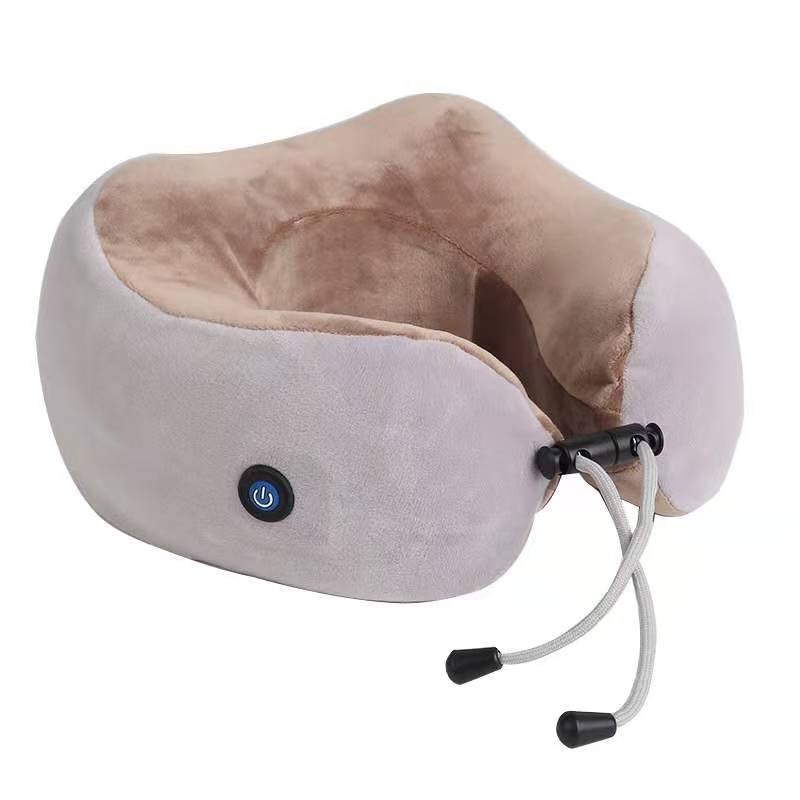 Neck pillow with headband and power button on a white background 